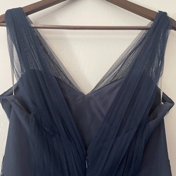 WToo Watters Navy Chiffon Floor Length Dress - Picture 4 of 6